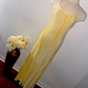 Yellow and white Maxi dress, size L